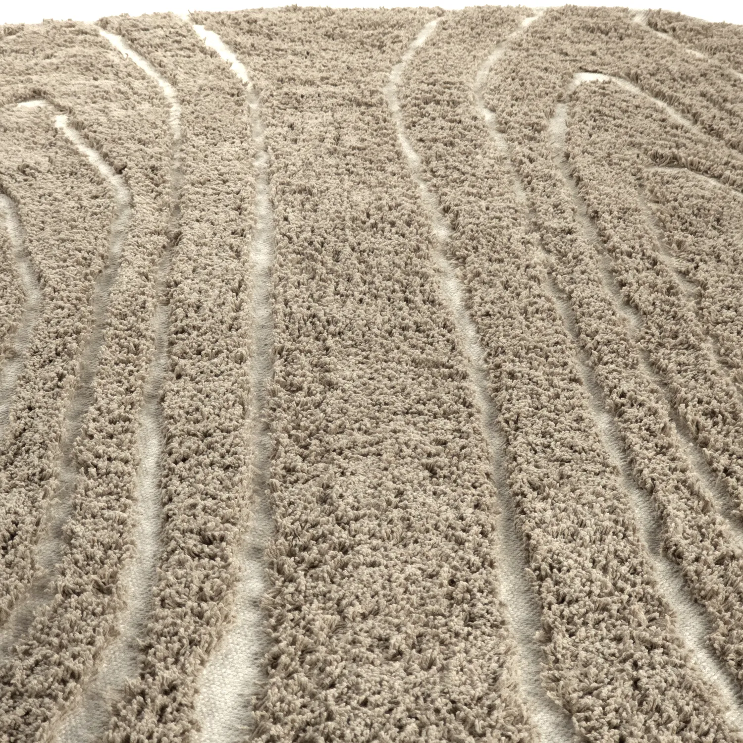 Tapis rond - Kindon Natural Cotton Shaggy (bež/bela)