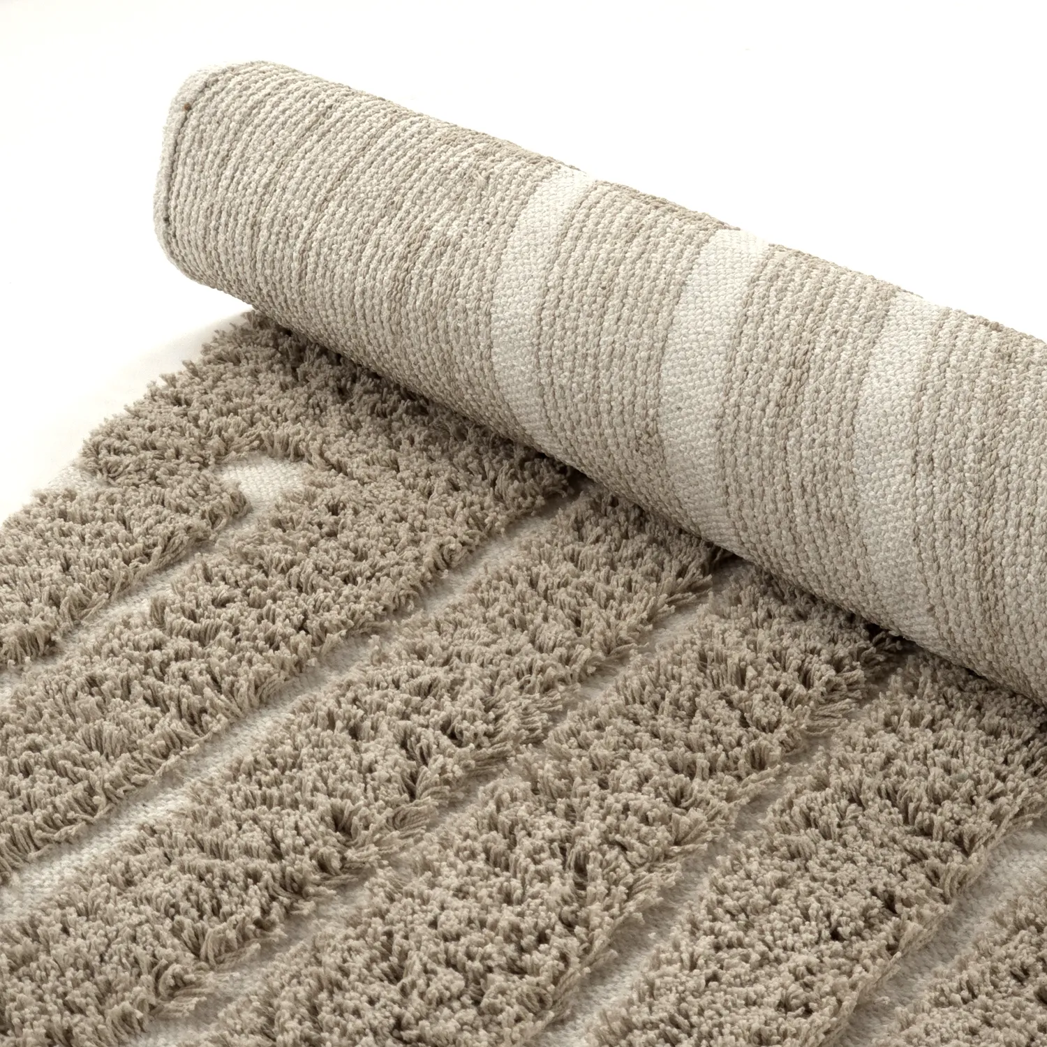Tapis rond - Kindon Natural Cotton Shaggy (bež/bela)