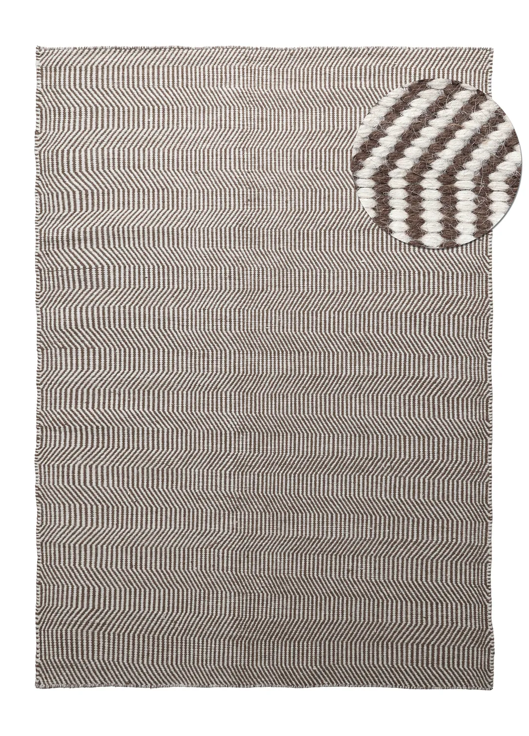 Tapis de laine - Larkana (marron/blanc)