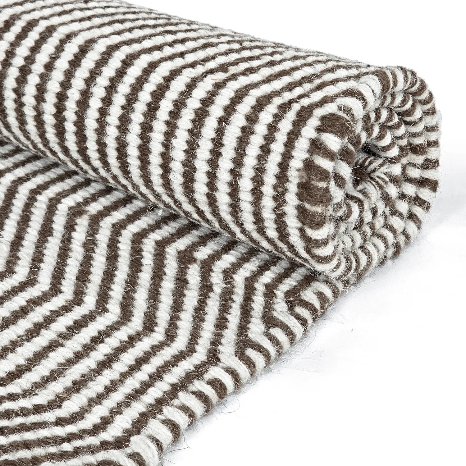 Tapis de laine - Larkana (marron/blanc)
