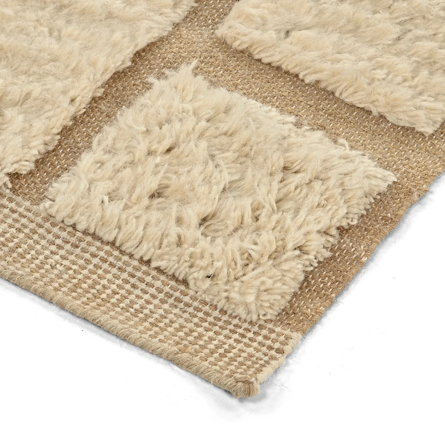Tapis shaggy - Leknes Hand Woven Wool Shaggy (crème)
