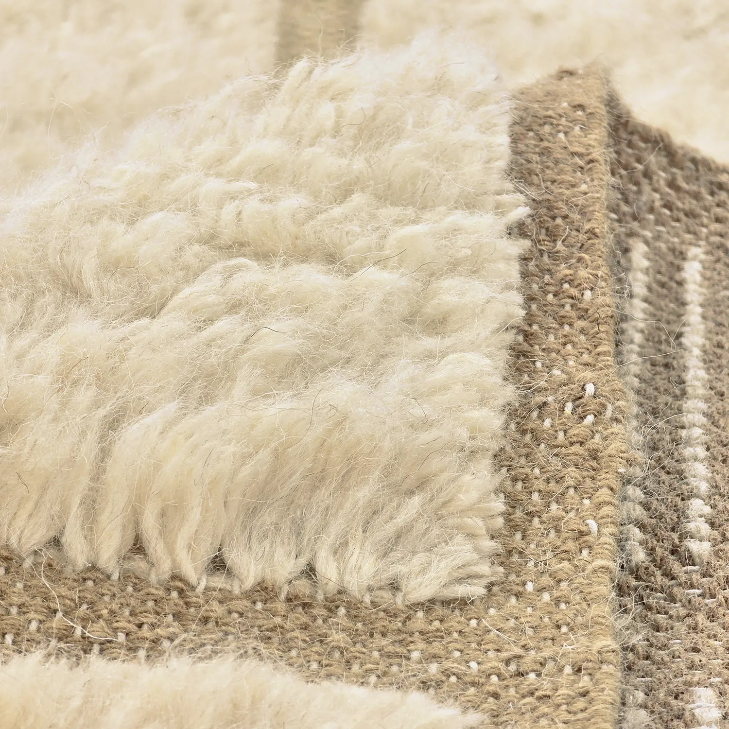 Tapis shaggy - Leknes Hand Woven Wool Shaggy (crème)