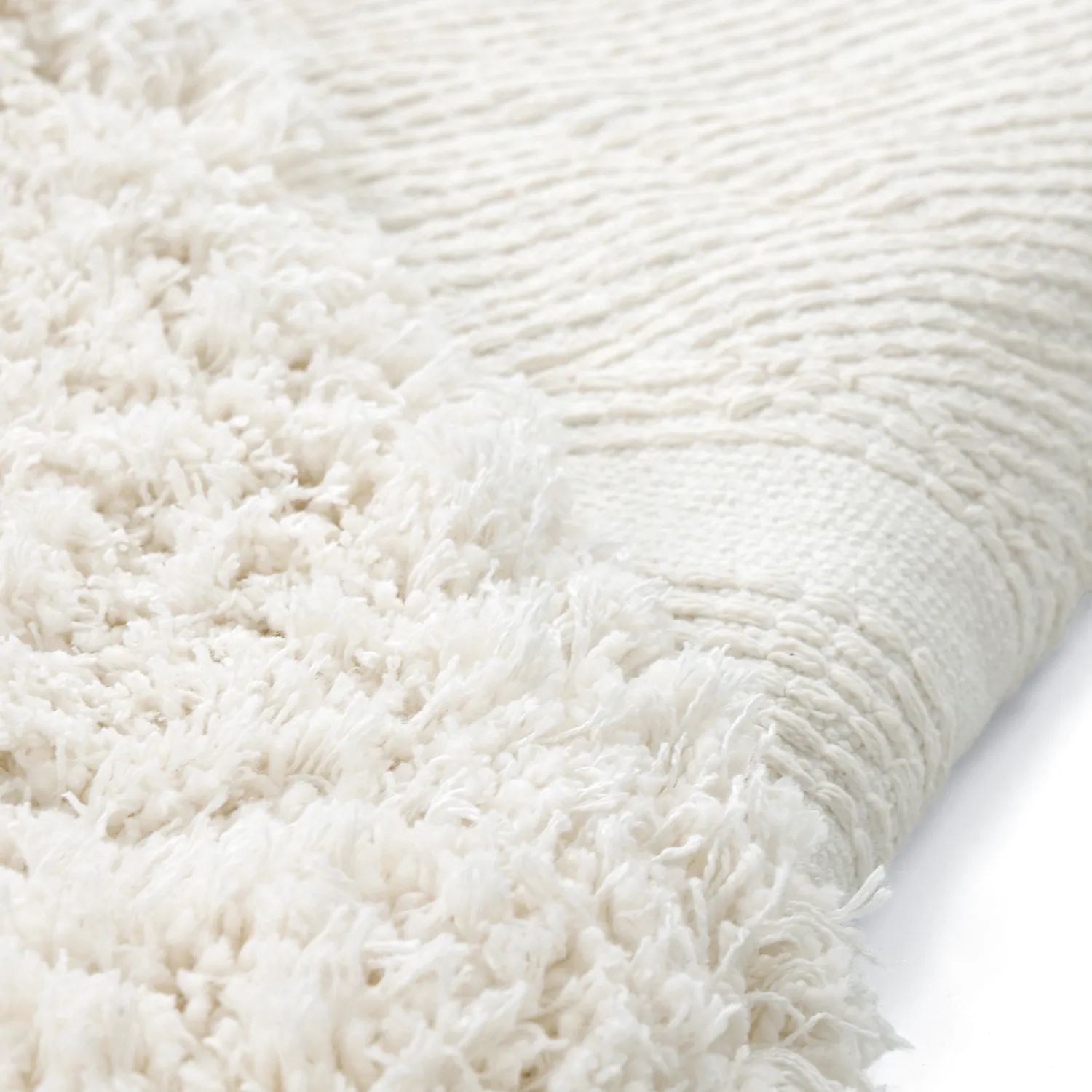 Tapis shaggy - Lindos Natural Cotton Shaggy (blanc)