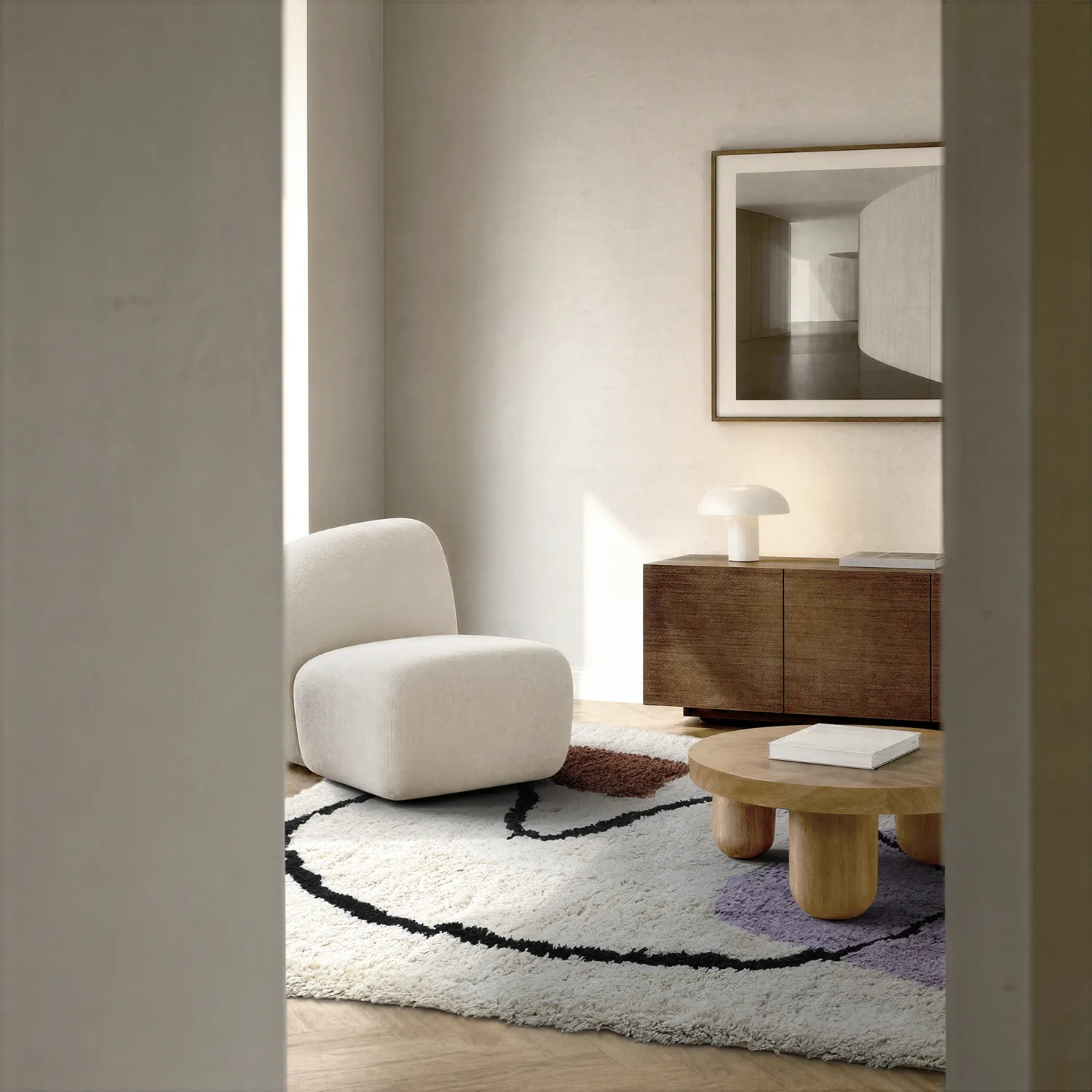 Tapis shaggy - Naousa Natural Cotton Shaggy (multicolore)