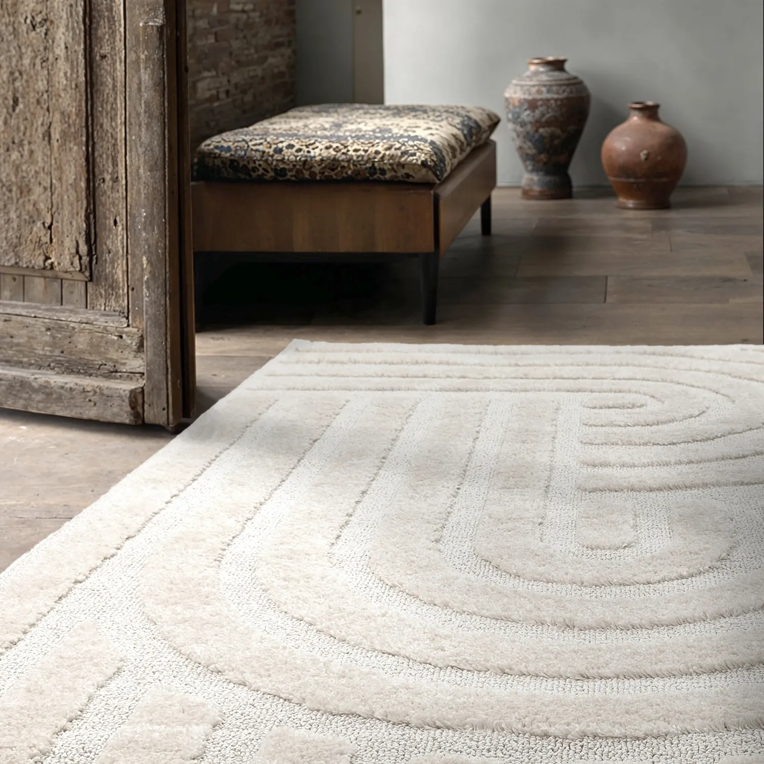 Tapis moelleux - Naha (blanc cassé)