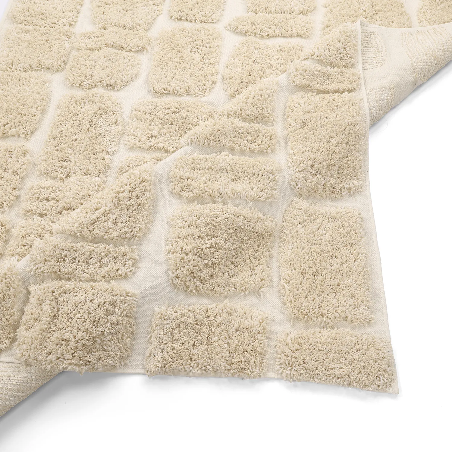Tapis shaggy - Otranto Natural Cotton Shaggy (blanc cassé)