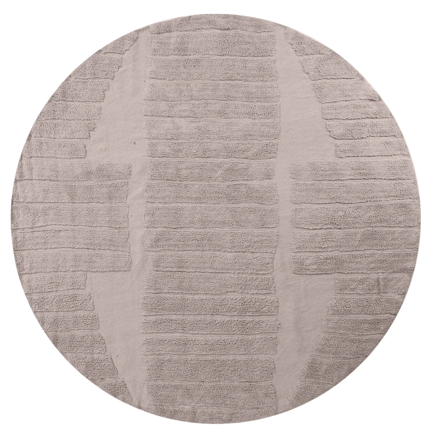 Tapis rond - Rani Natural Cotton Shaggy (taupe)