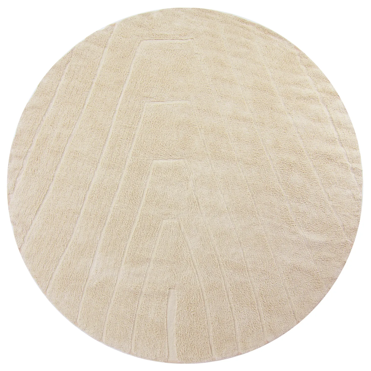 Tapis rond - Sivia Natural Cotton Shaggy (beige)
