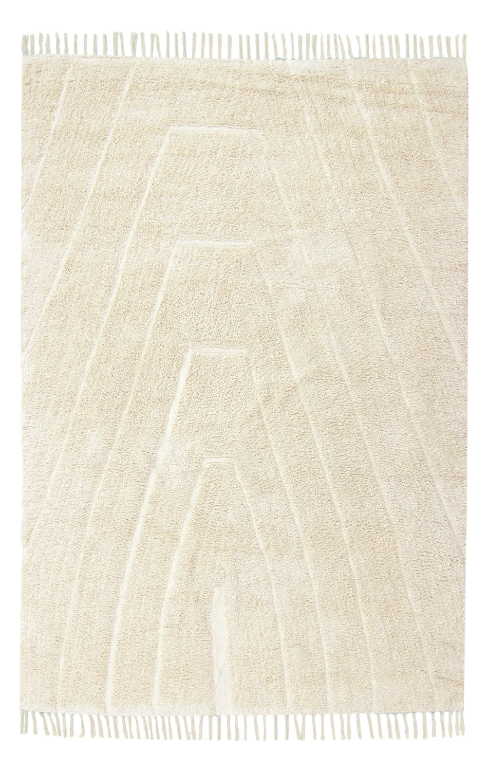 Tapis shaggy - Sivia Natural Cotton Shaggy (blanc cassé)