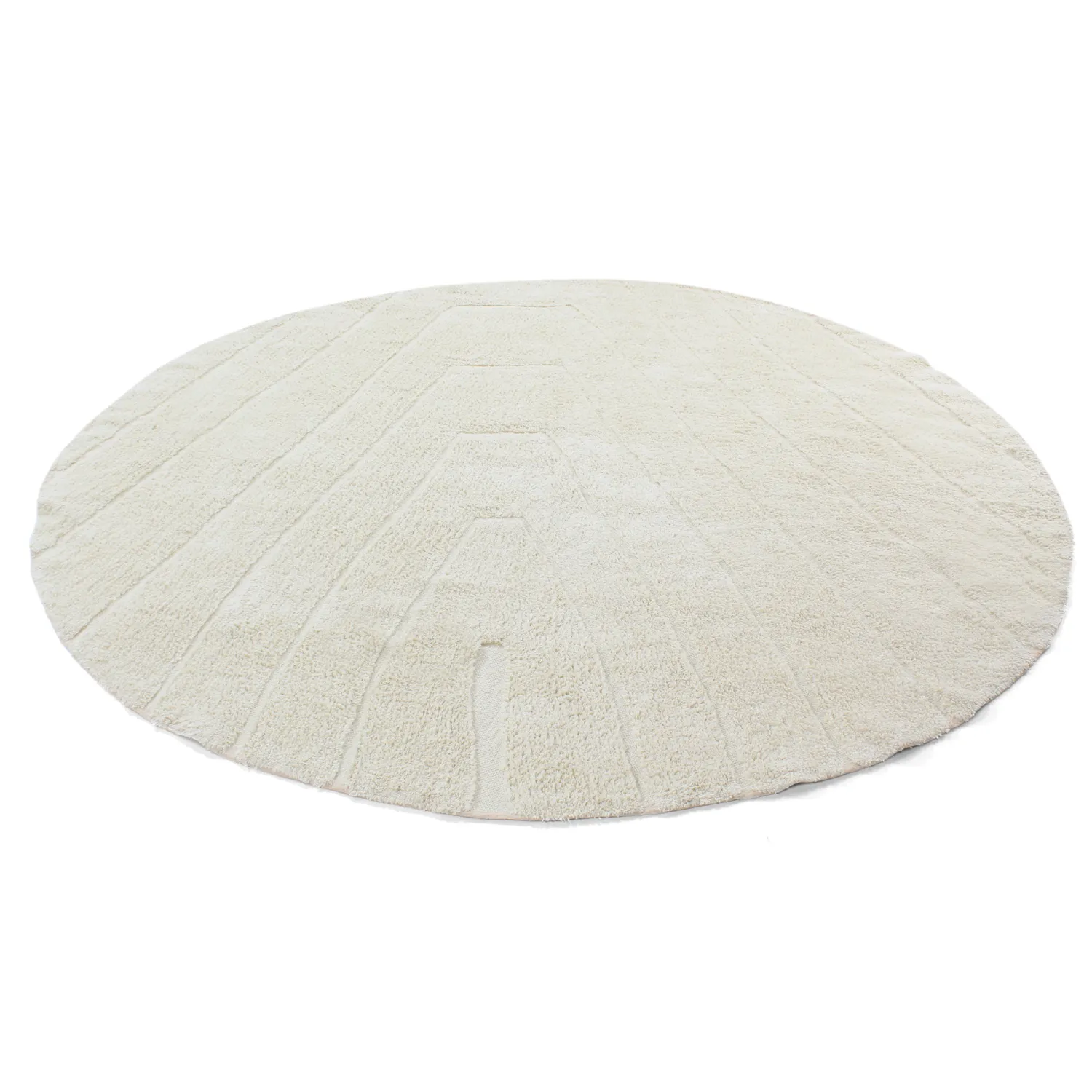 Tapis rond - Sivia Natural Cotton Shaggy (blanc cassé)