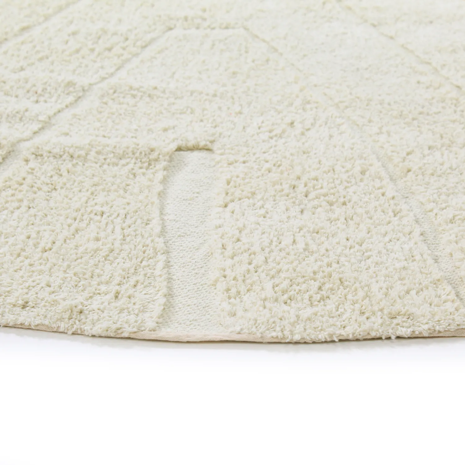 Tapis rond - Sivia Natural Cotton Shaggy (blanc cassé)