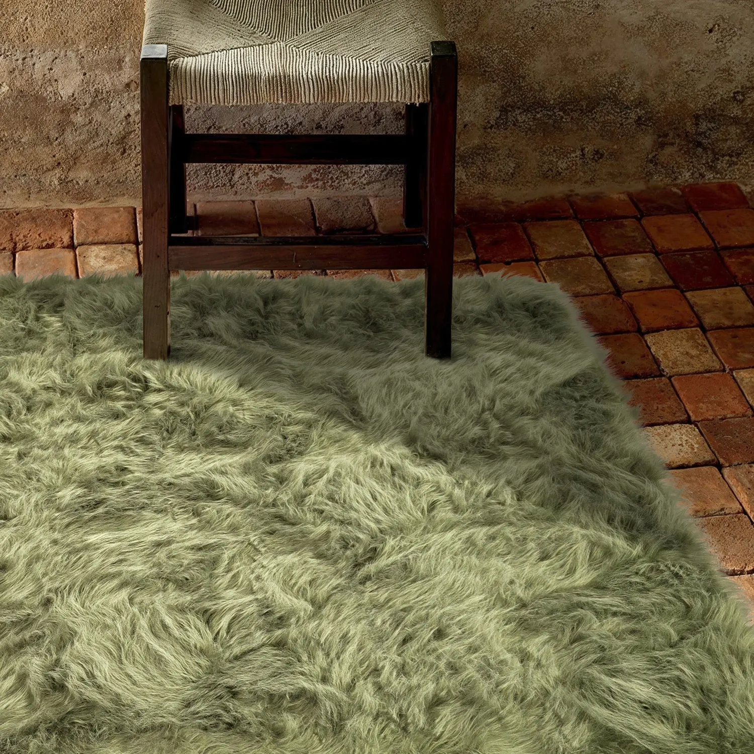 Tapis shaggy - Sohar (vert)