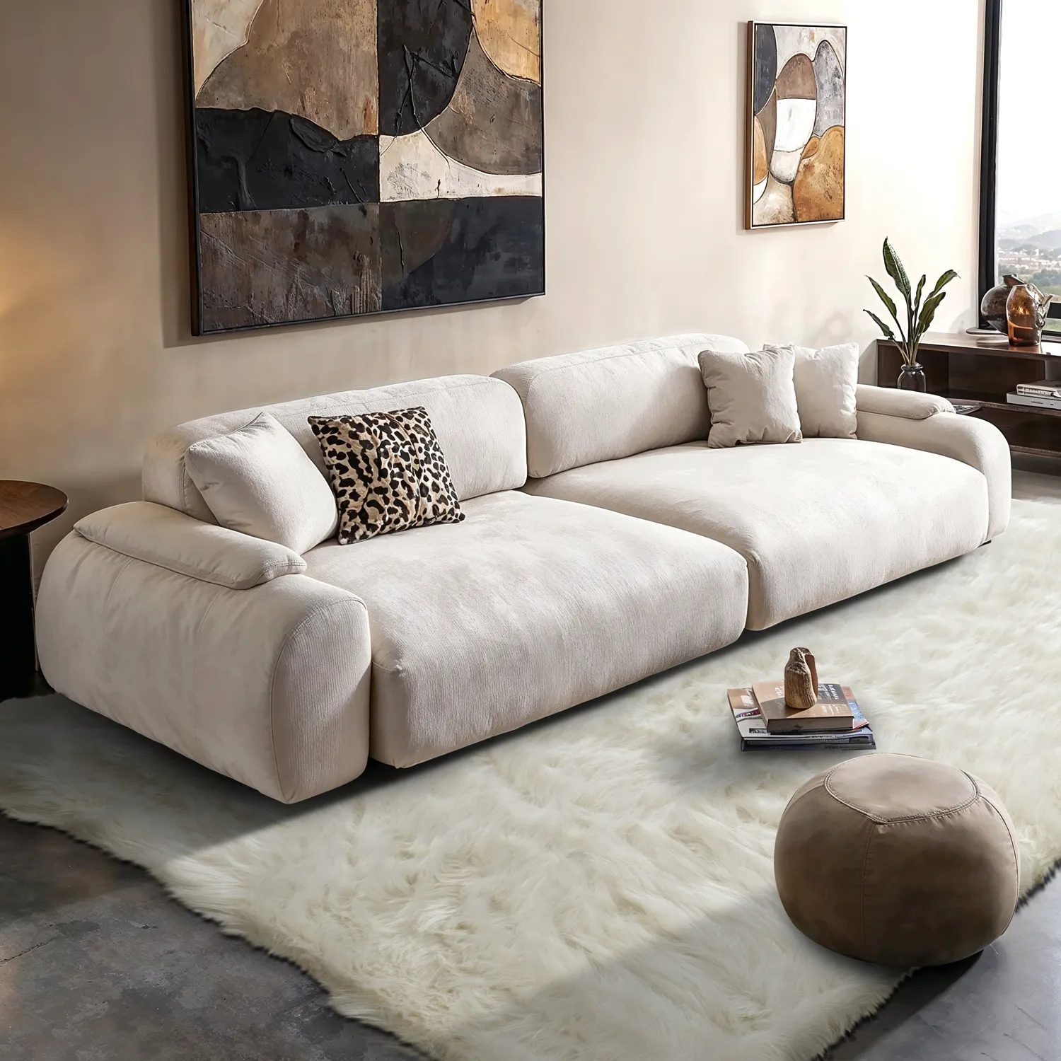 Tapis shaggy - Sohar (blanc)
