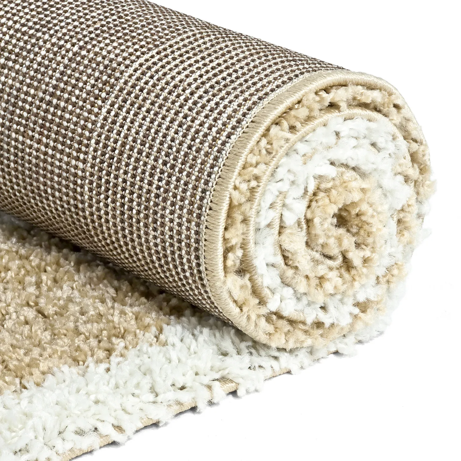 Tapis à poils longs - Tamri (beige/blanc)