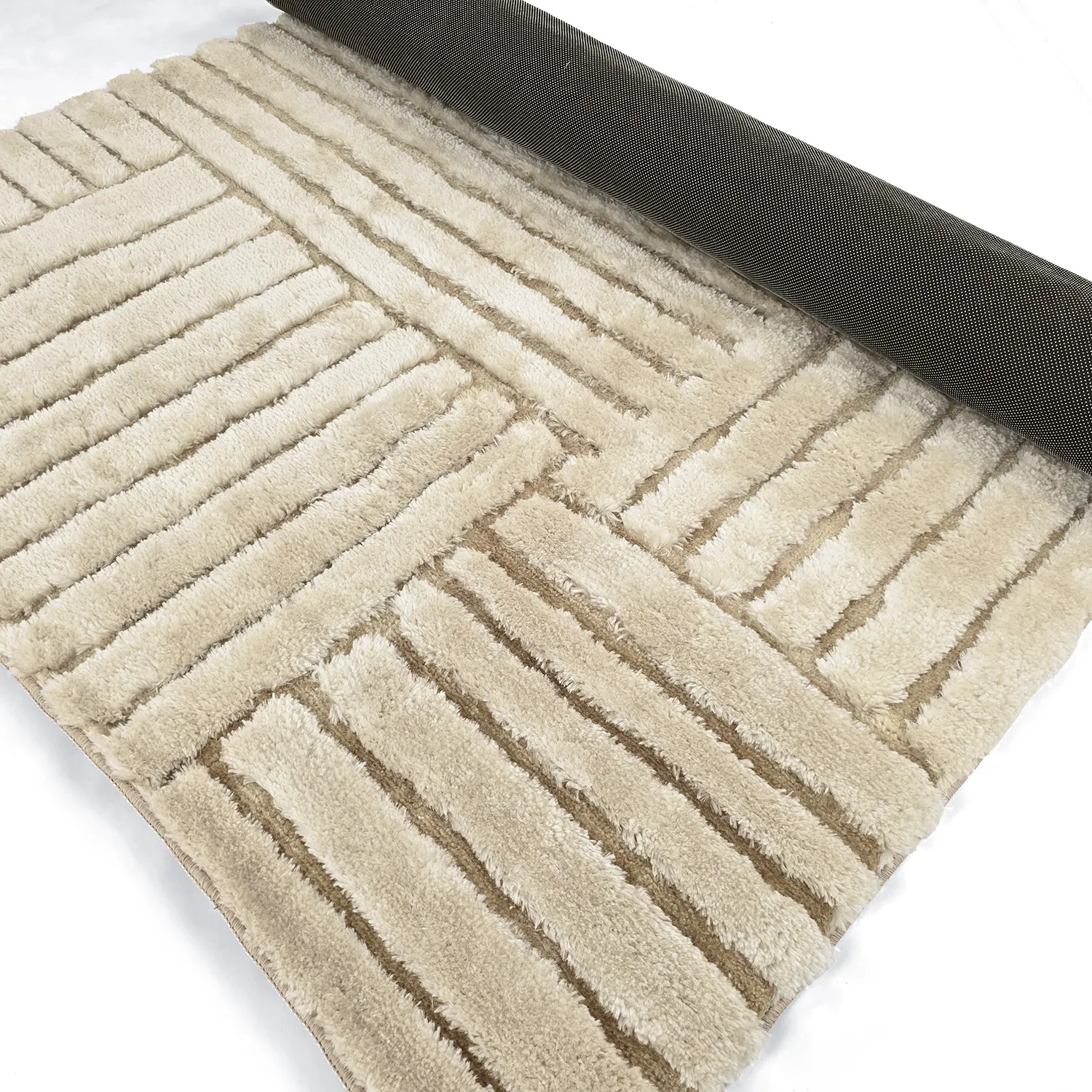 Tapis shaggy - Tyros (beige/crème)