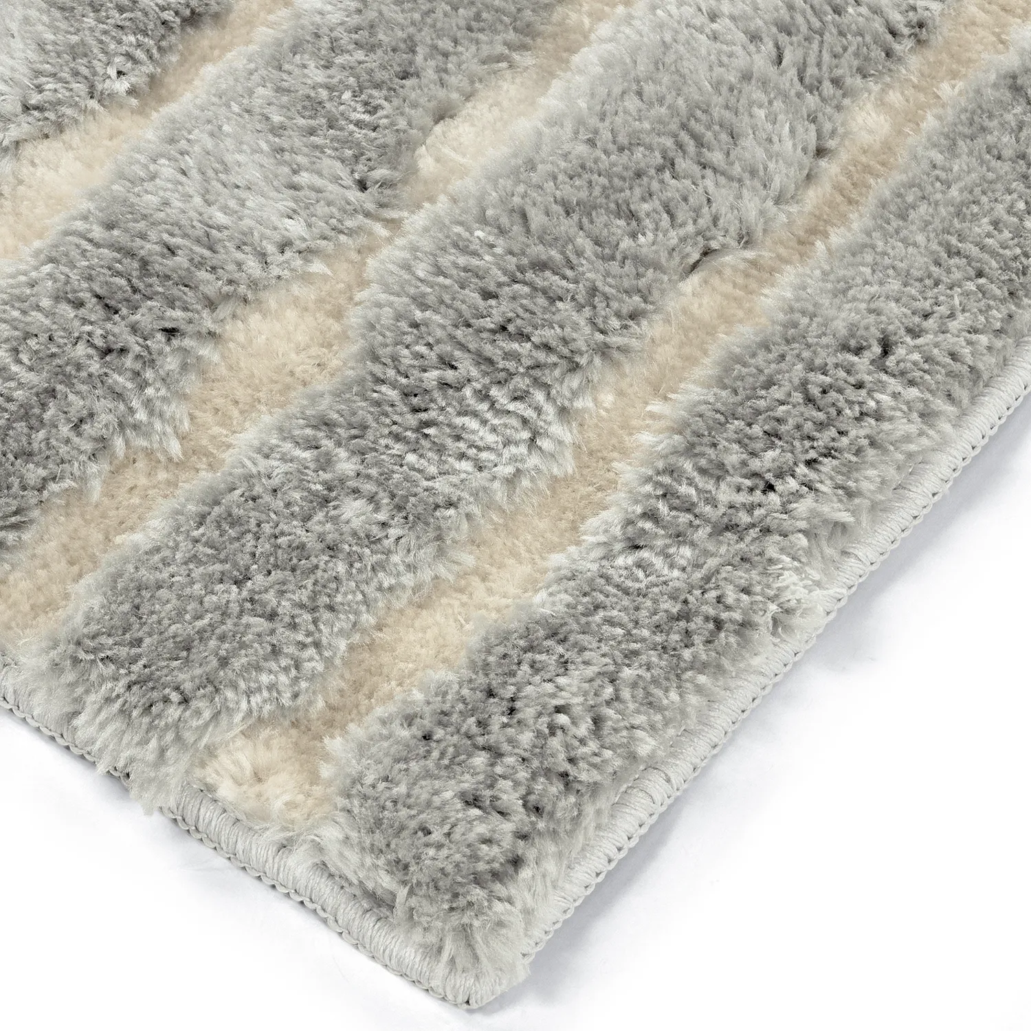 Tapis shaggy - Tyros (crème/gris)
