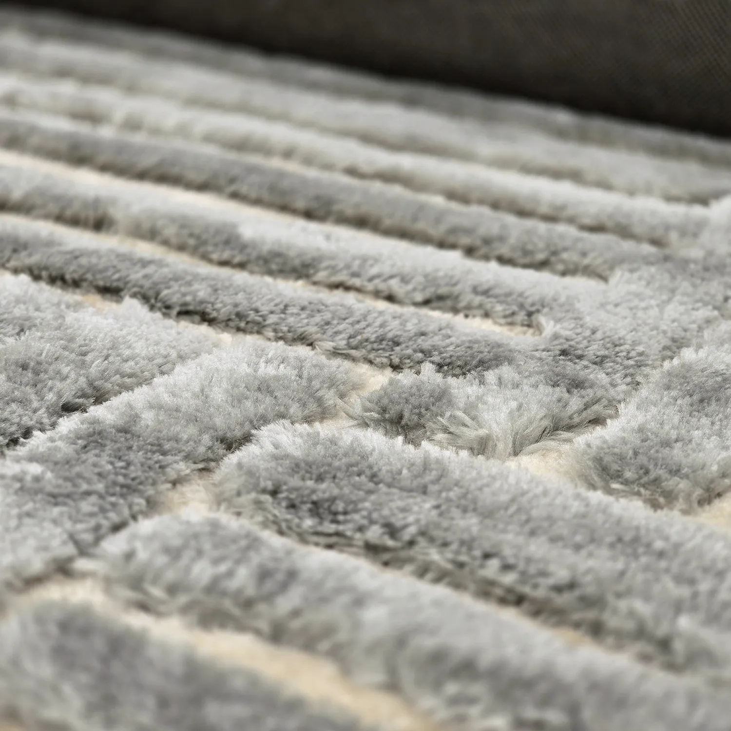 Tapis shaggy - Tyros (crème/gris)