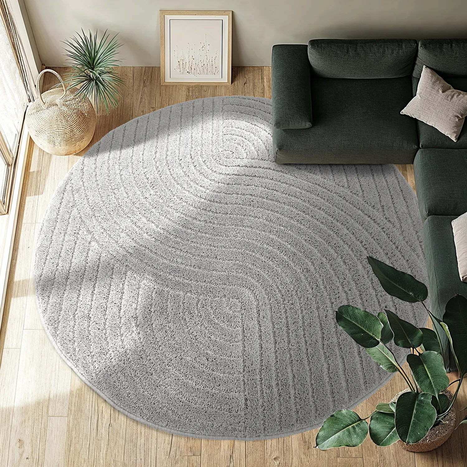 Tapis ronds - Wendy (gris clair)