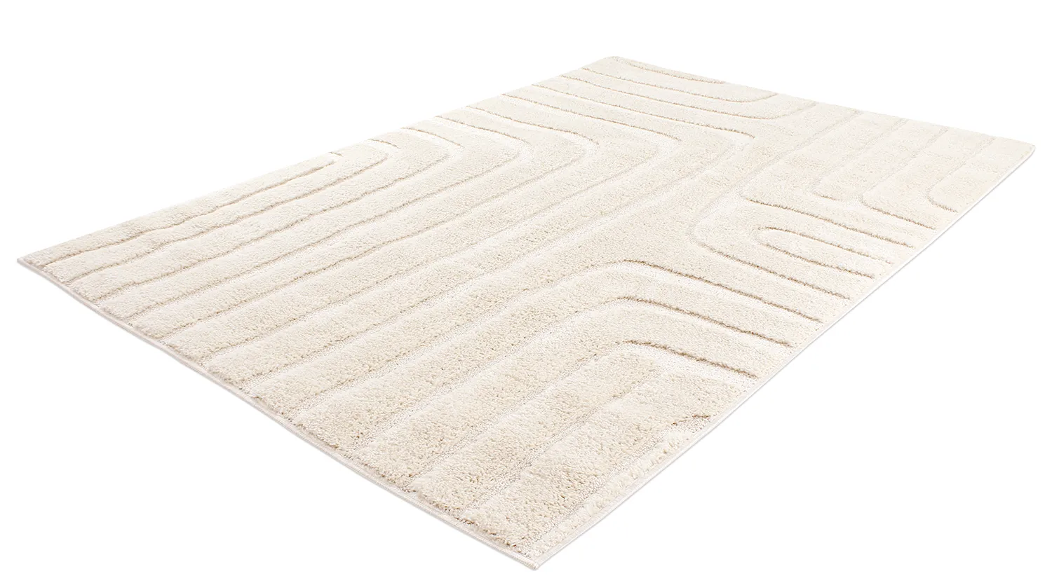 Tapis à poils longs - Elvira (blanc cassé)