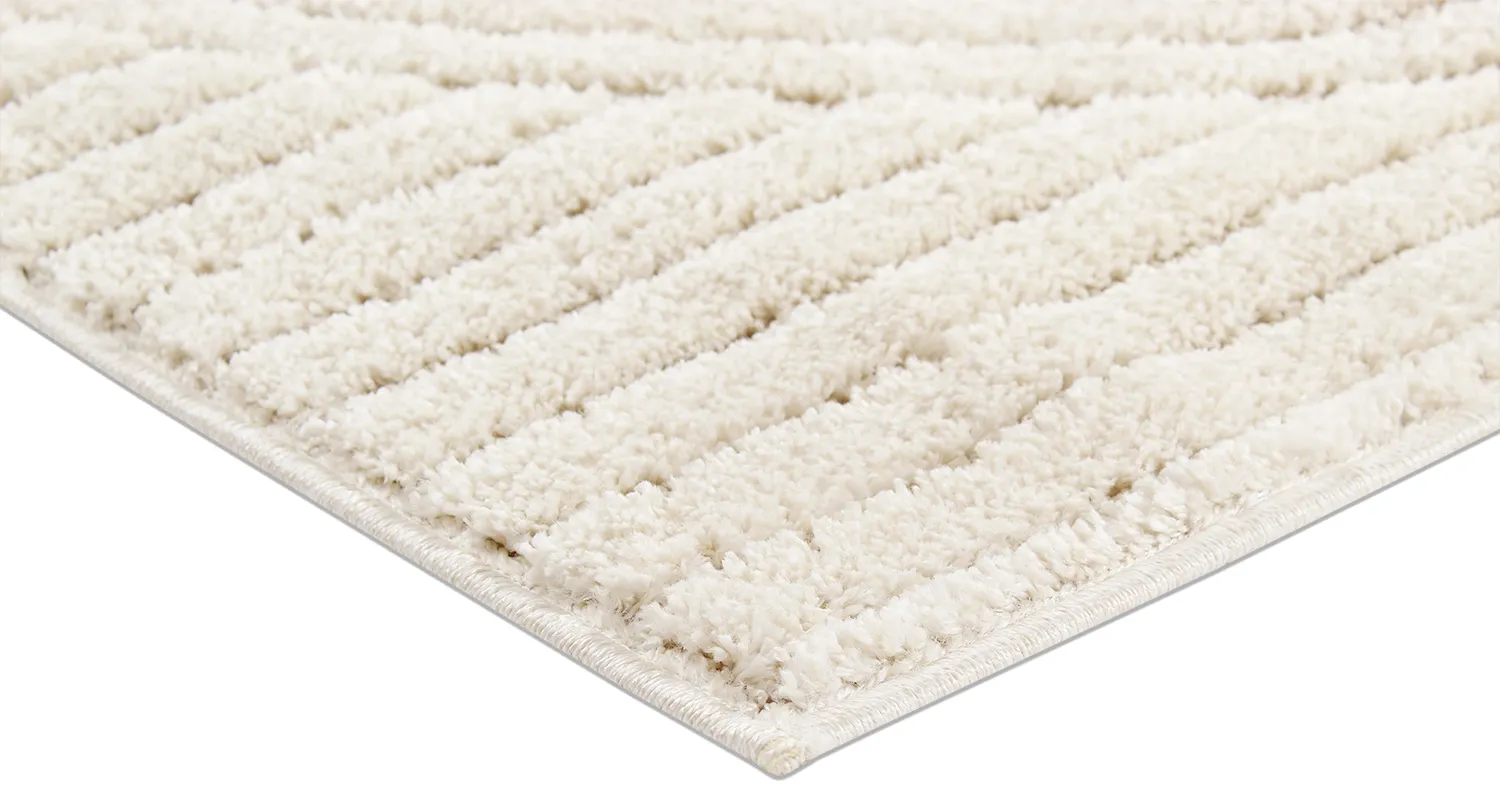 Tapis à poils longs - Wendy (blanc cassé)