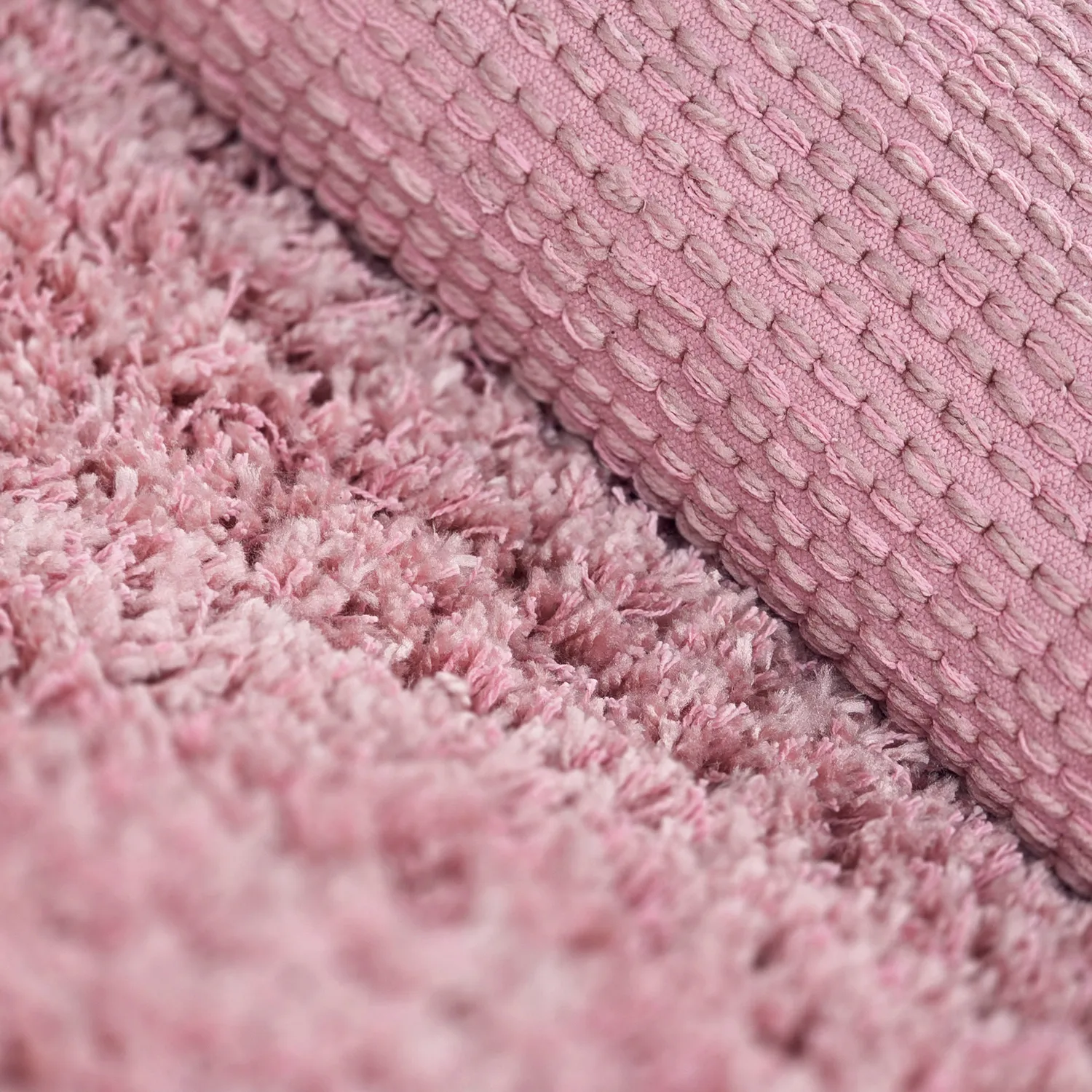 Tapis shaggy - Combarro Solid Cotton Shaggy (rose clair)