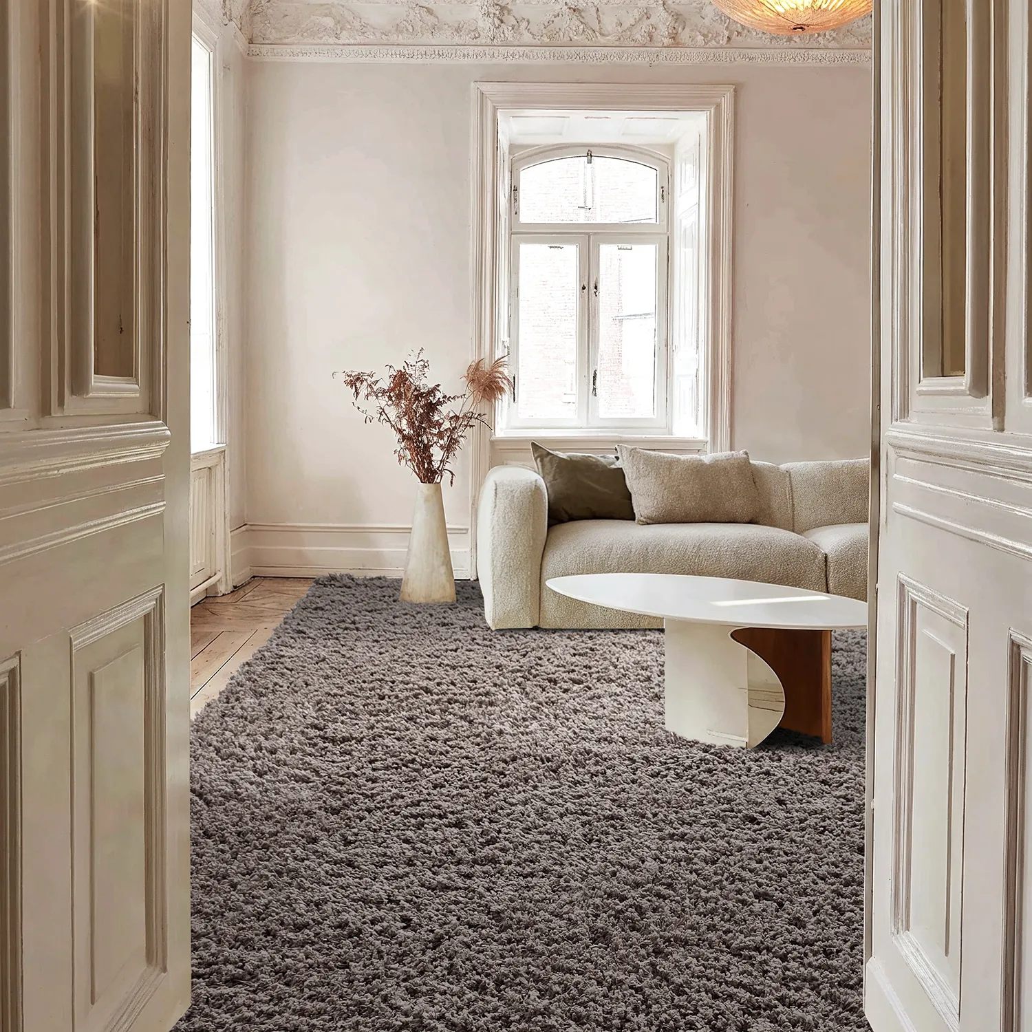 Tapis shaggy - Combarro Solid Cotton Shaggy (taupe)