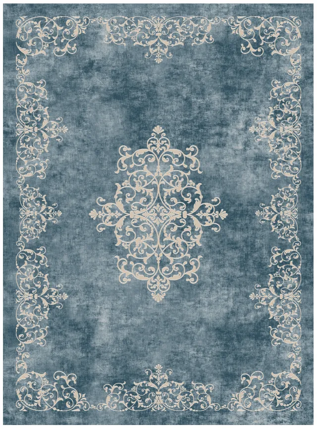 Tapis Wilton - Santi (bleu/beige)