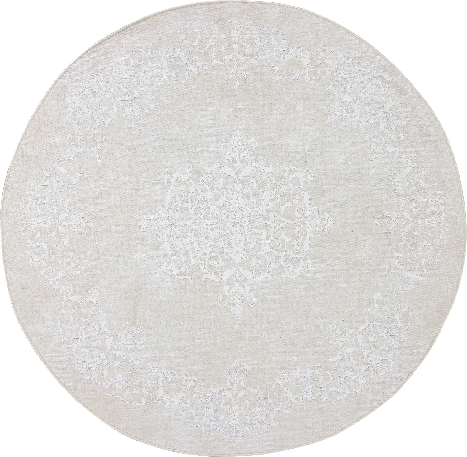 Tapis rond - Santi (rose clair/blanc)