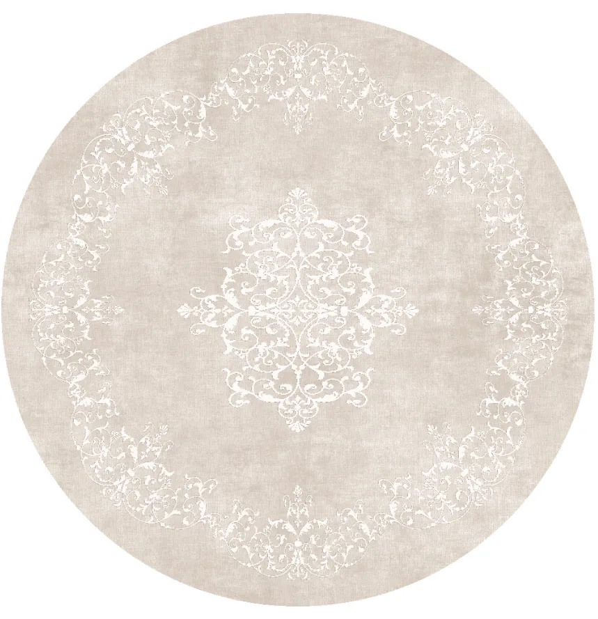 Tapis rond - Santi (beige/blanc)