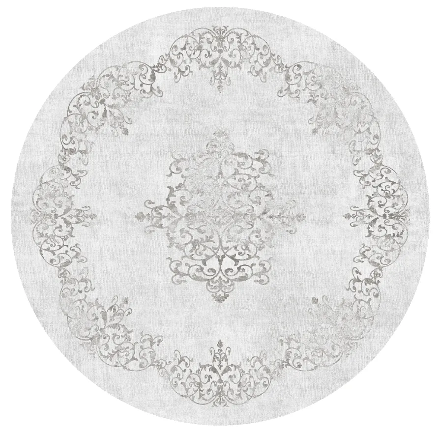 Tapis rond - Santi (gris clair)