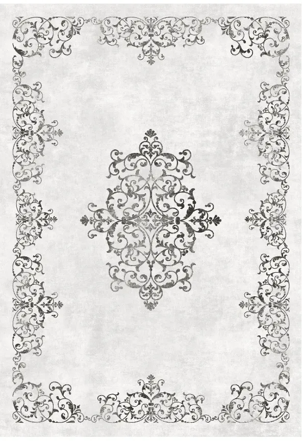 Tapis Wilton - Santi (blanc/noir)
