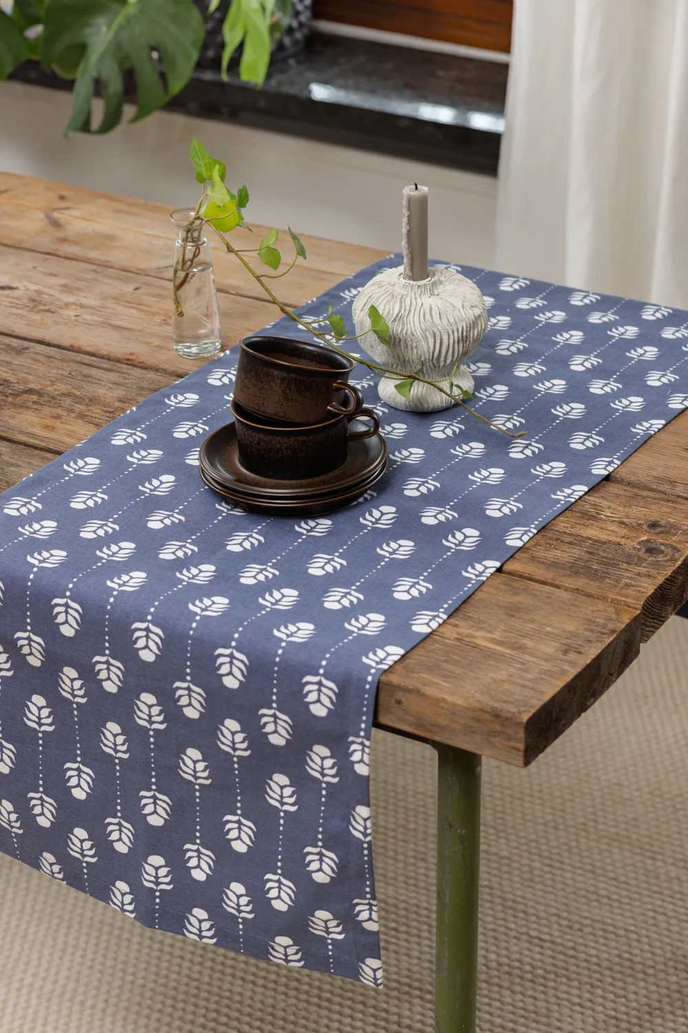 Chemins de table - Chemins Sari (bleu)