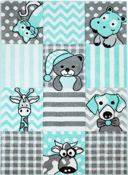 Tapis pour enfants - Bueno Animals (turquoise)