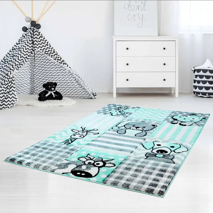 Tapis pour enfants - Bueno Animals (turquoise)