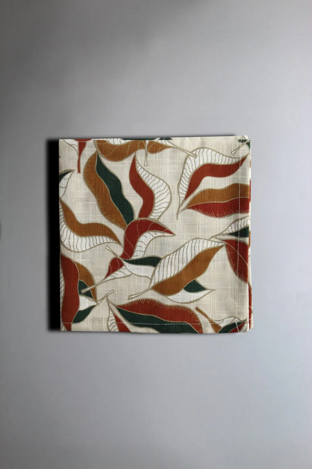 Serviettes de table en tissu - lot de 4 Amalie (beige/rouille)