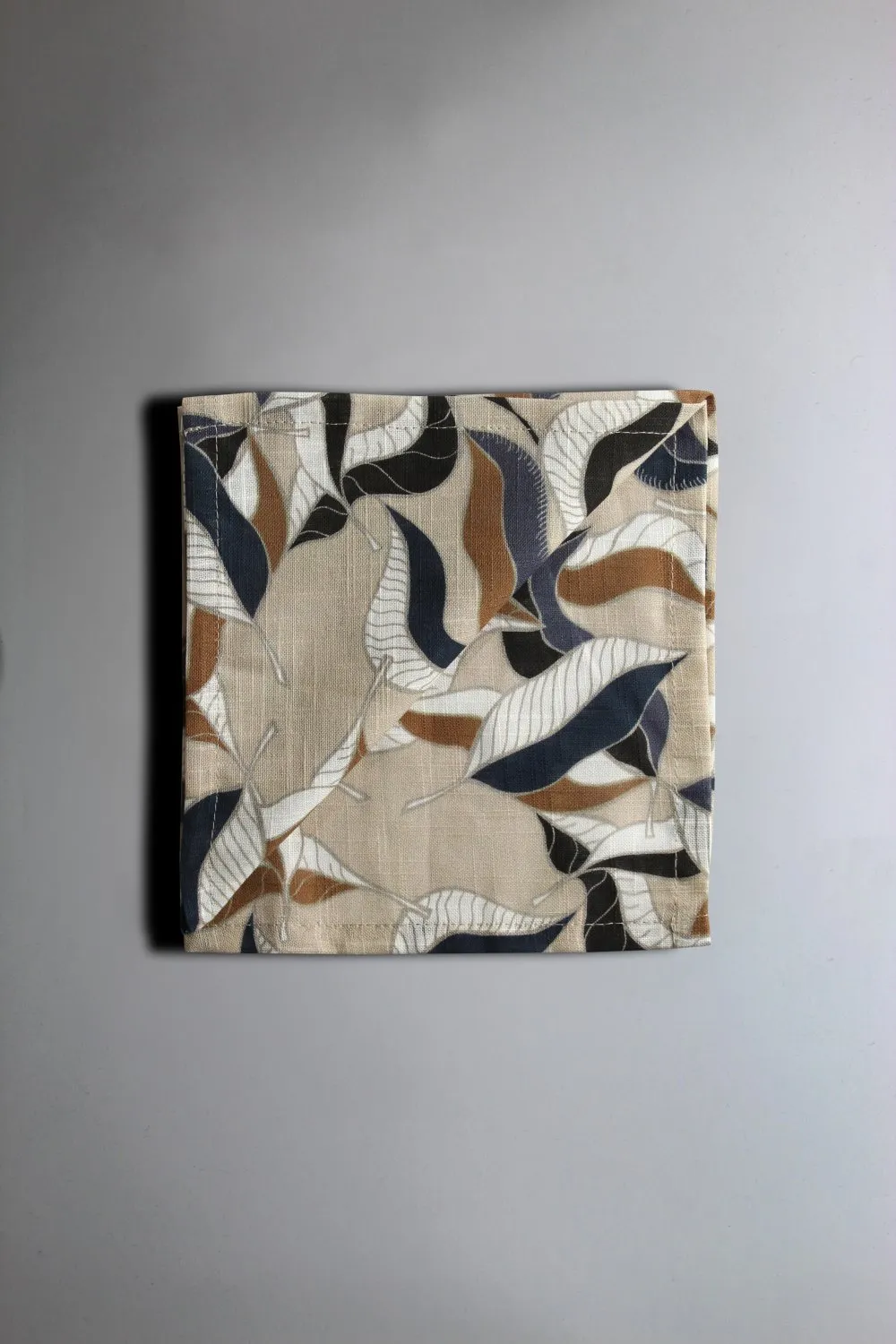 Serviettes de table en tissu - lot de 4 Amalie (gris/bleu)