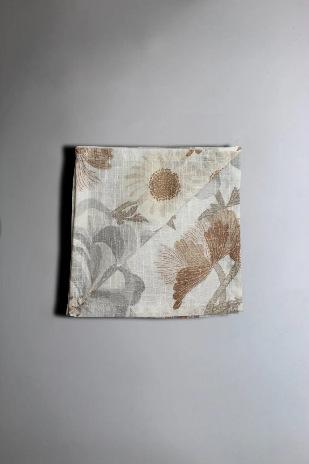 Serviettes en tissu - lot de 4 Serena (gris/beige)
