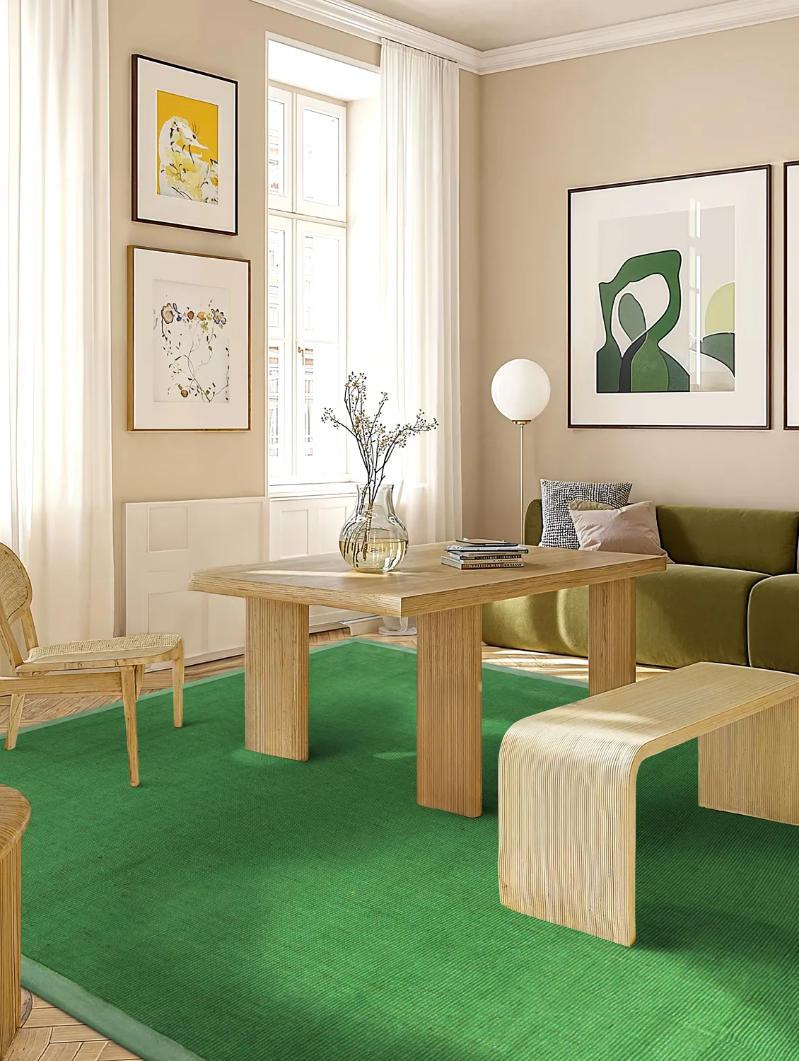 Tapis en sisal - Agave (vert)