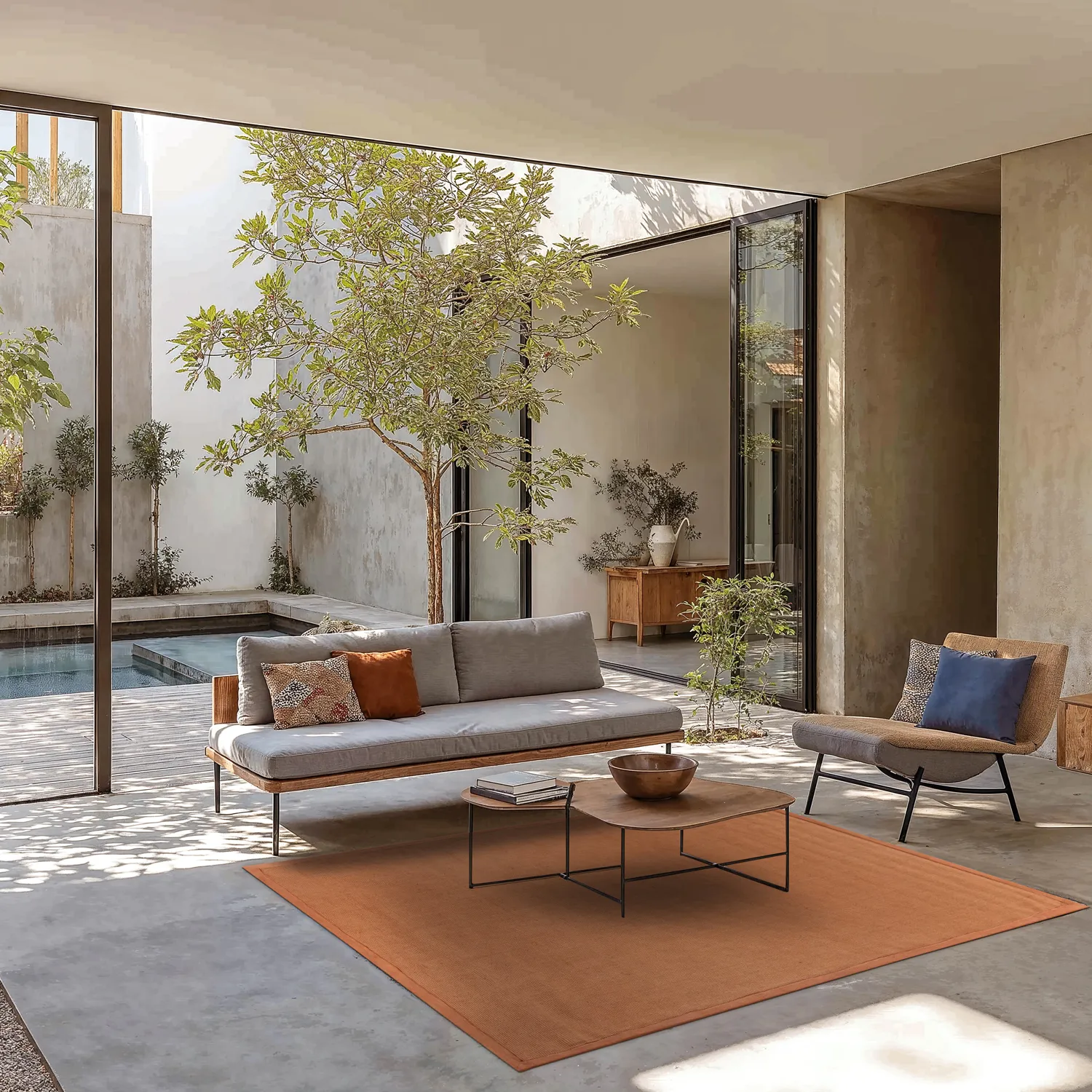 Tapis en sisal - Agave (marron-orangé)