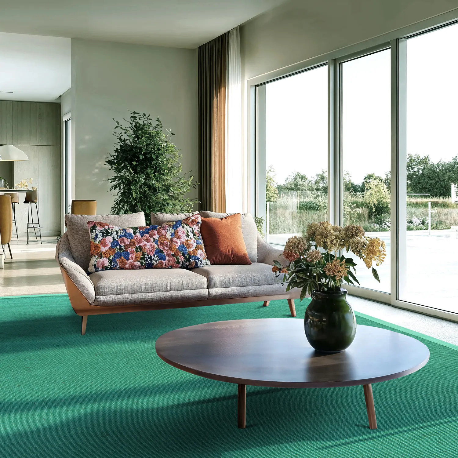 Tapis en sisal - Agave (vert émeraude)