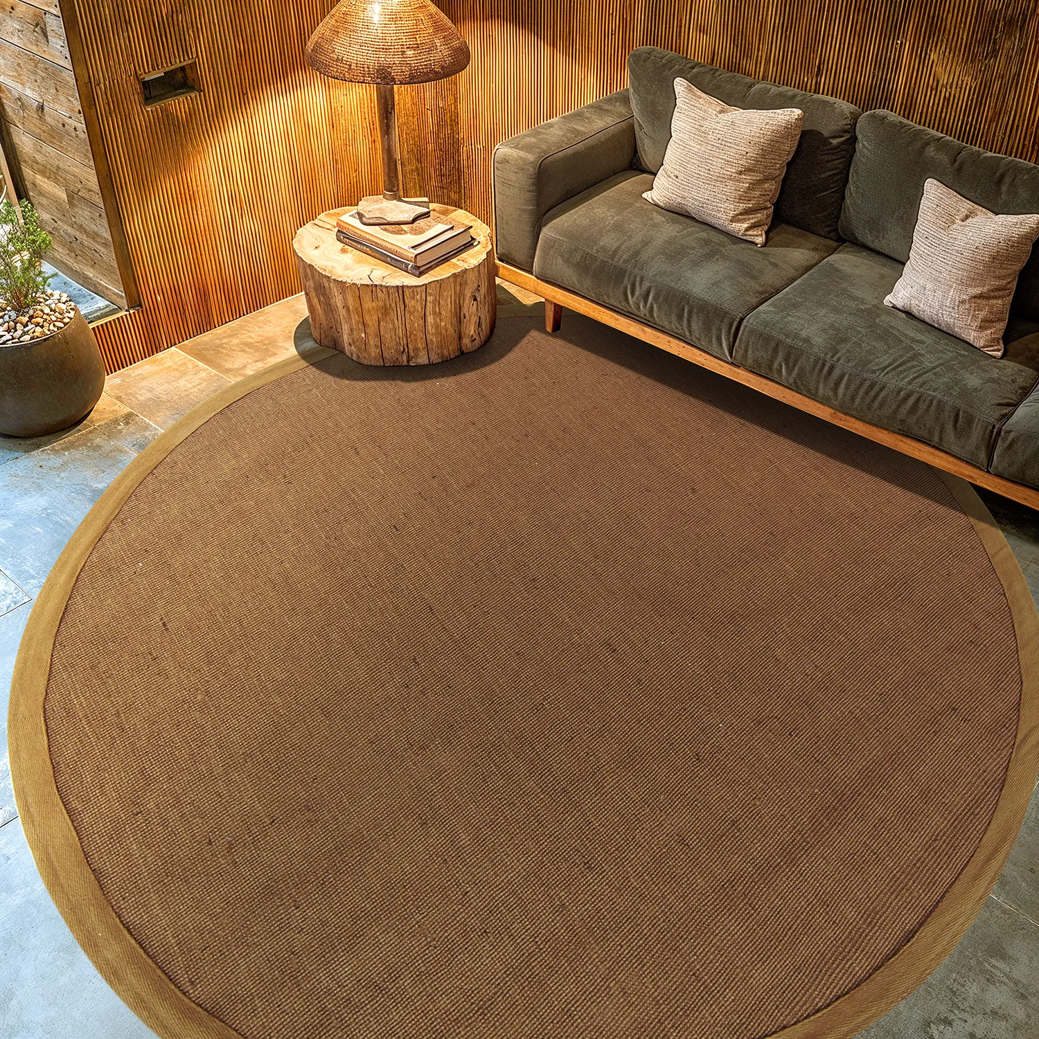 Tapis rond (sisal) - Agave (marron)