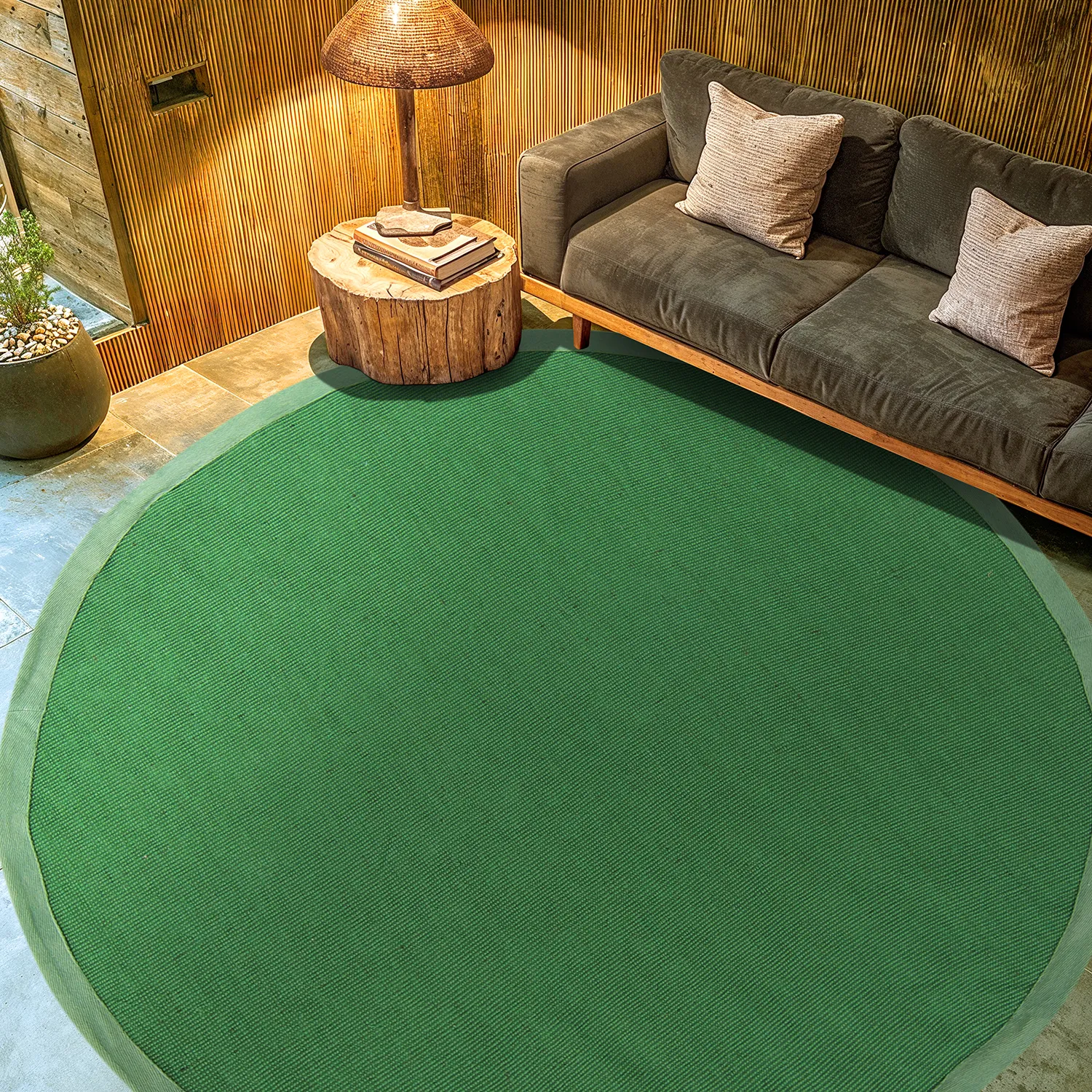 Tapis rond (sisal) - Agave (vert)