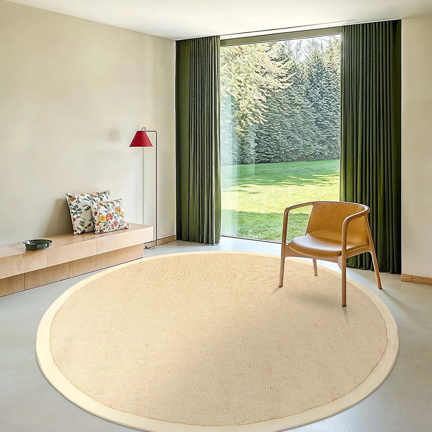 Tapis rond (sisal) - Agave (beige/beige)