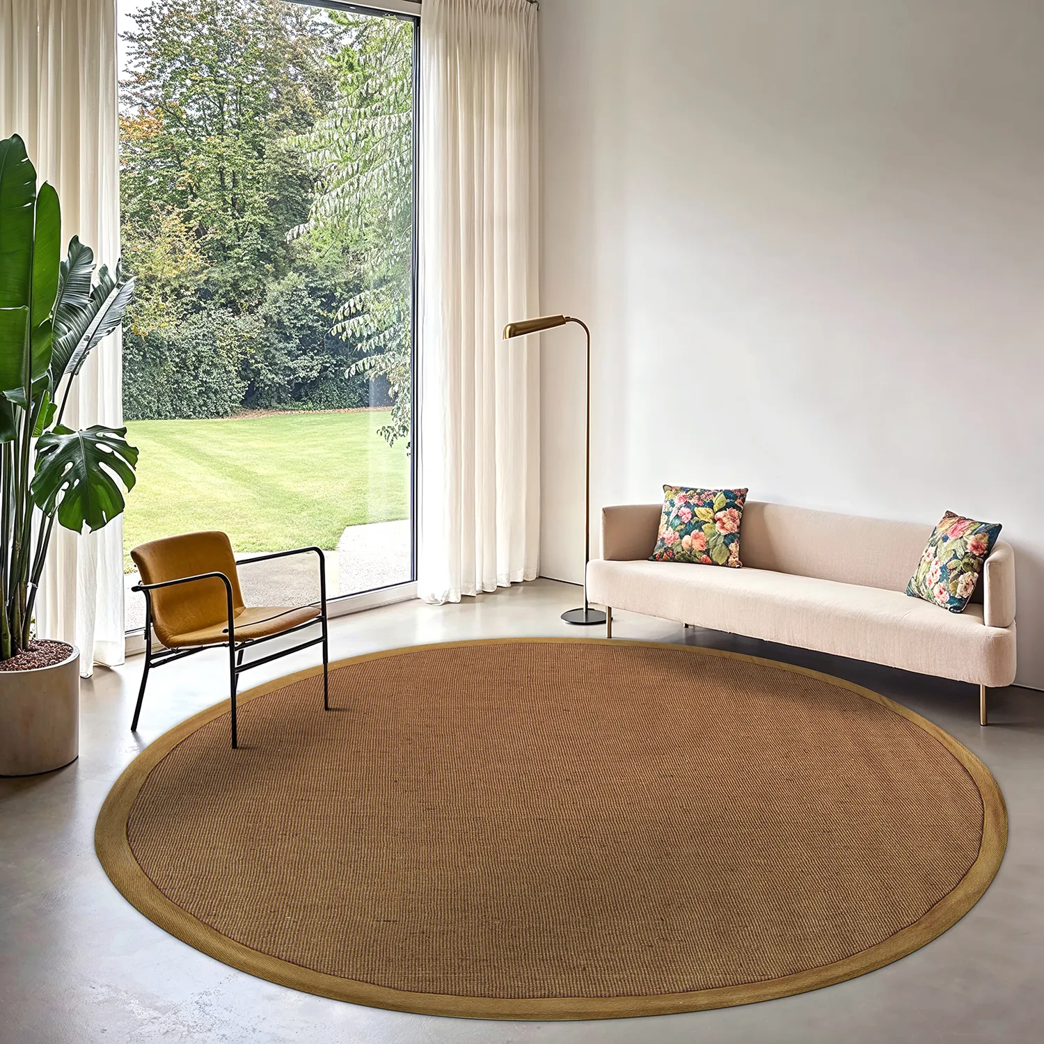 Tapis rond (sisal) - Agave (marron)