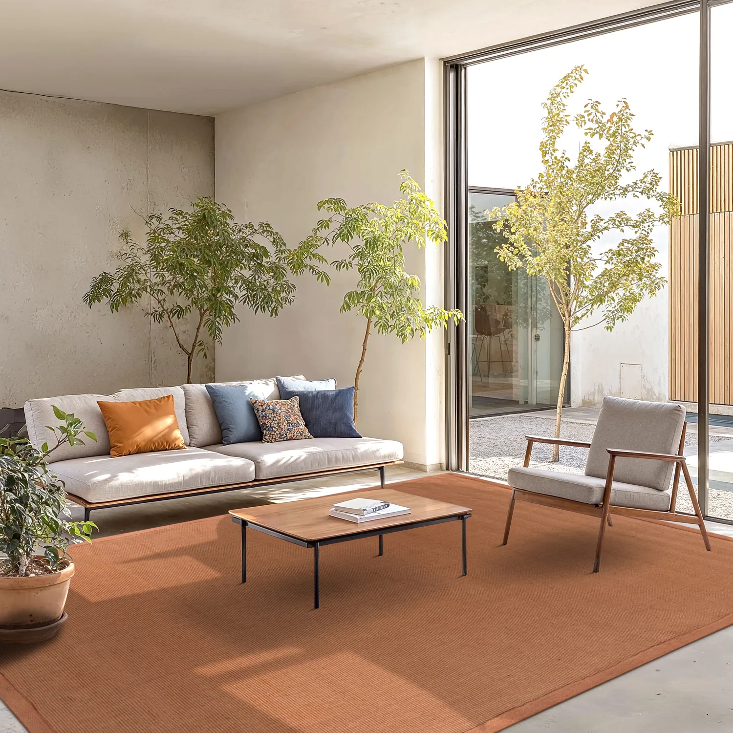Tapis en sisal - Agave (marron-orangé)