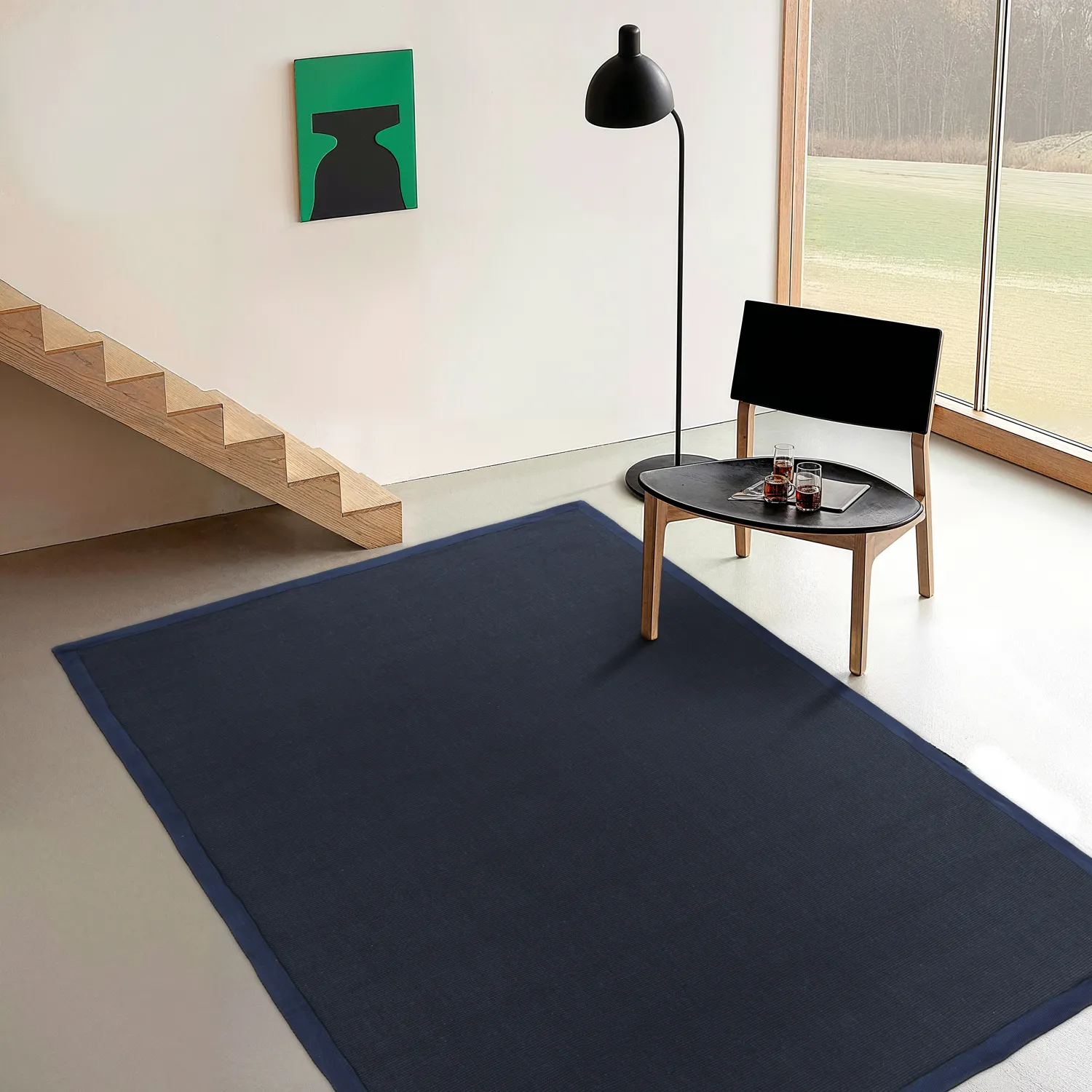 Tapis en sisal - Agave (bleu foncé)