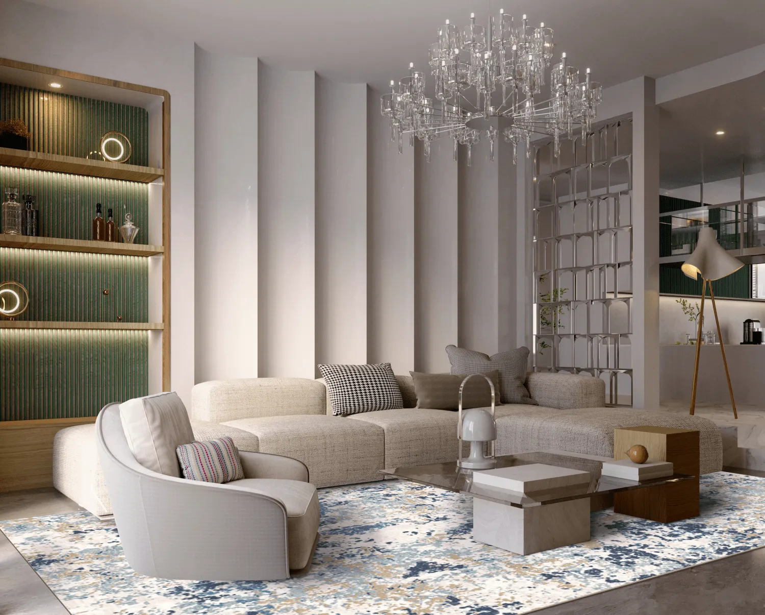 Tapis Wilton - Hiboun (bleu)