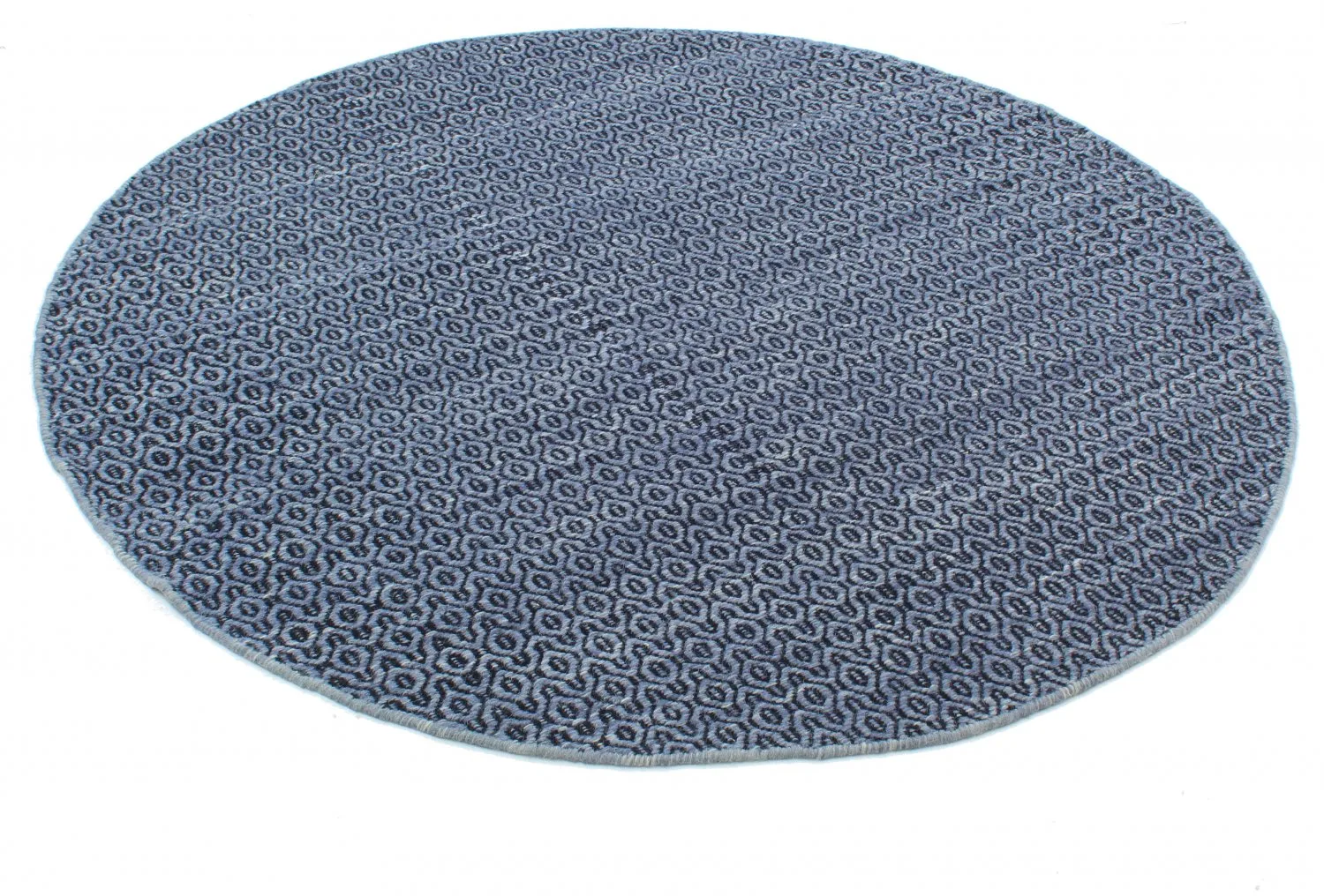 Tapis rond - Snowshill (bleu/noir)