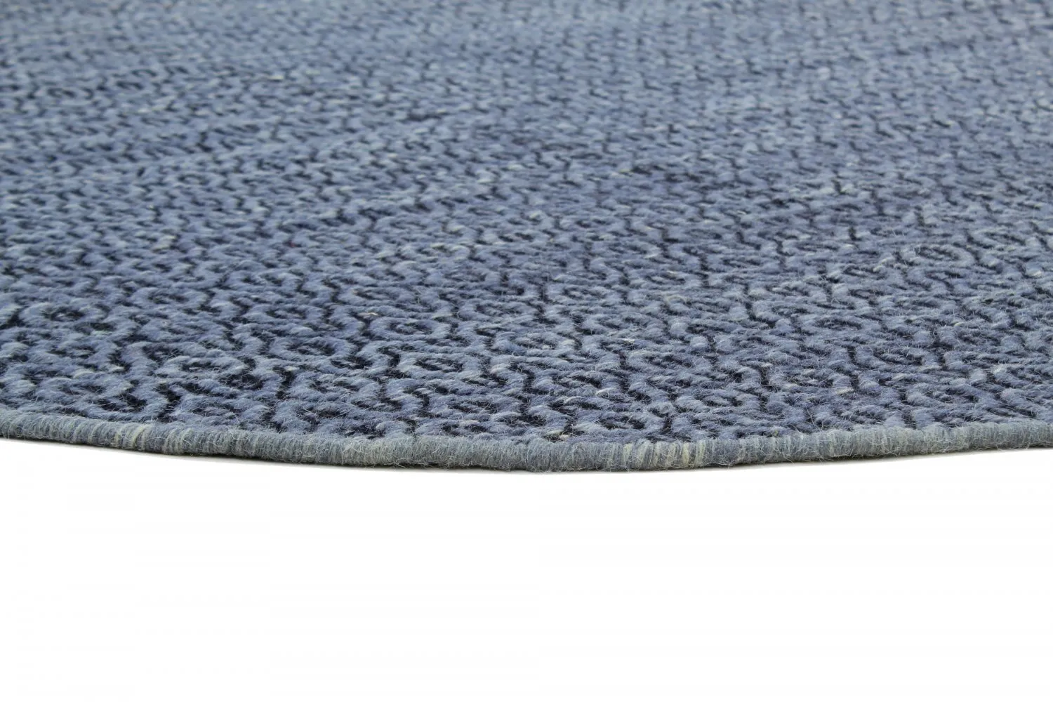 Tapis rond - Snowshill (bleu/noir)