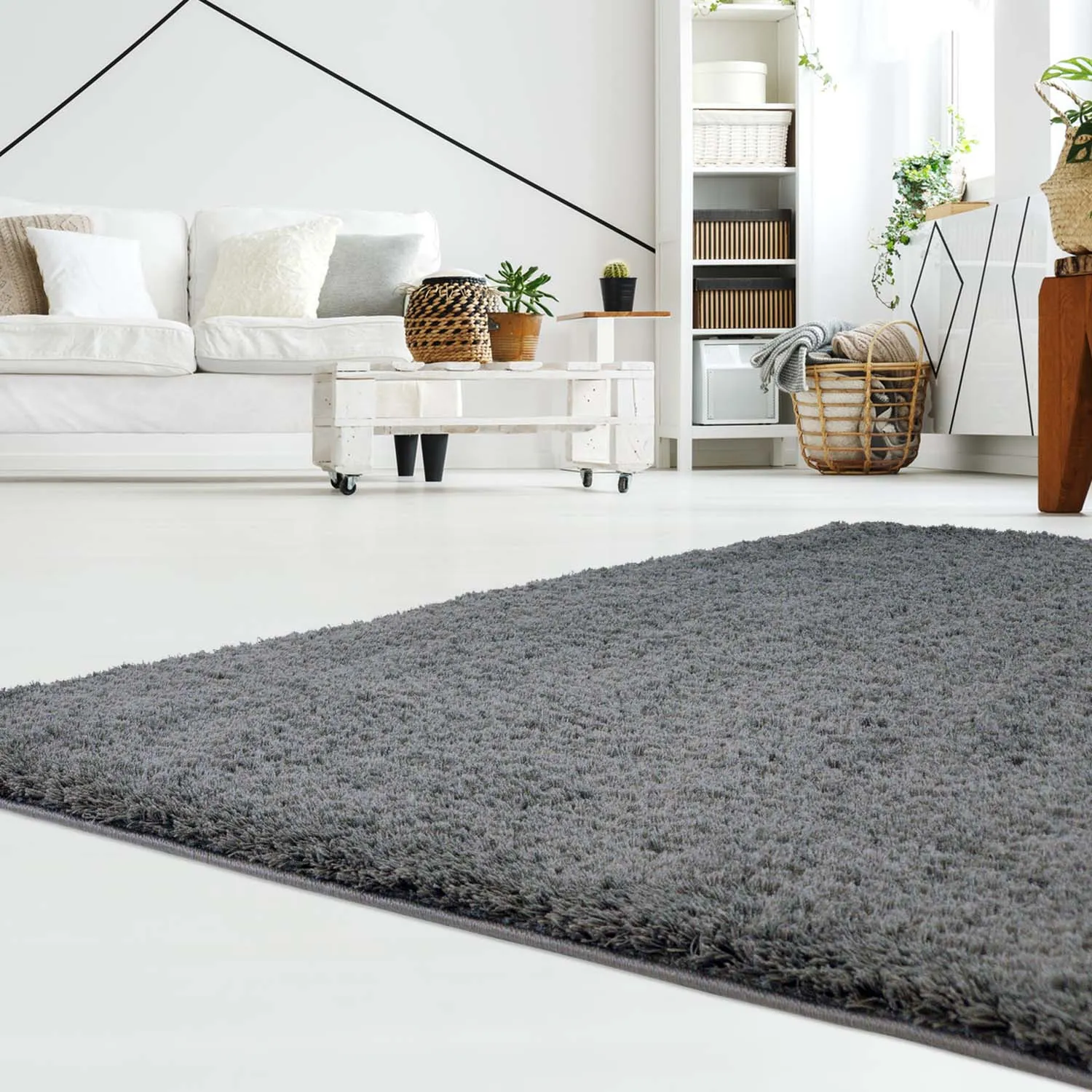 Tapis moelleux - Soft Shine (gris foncé)